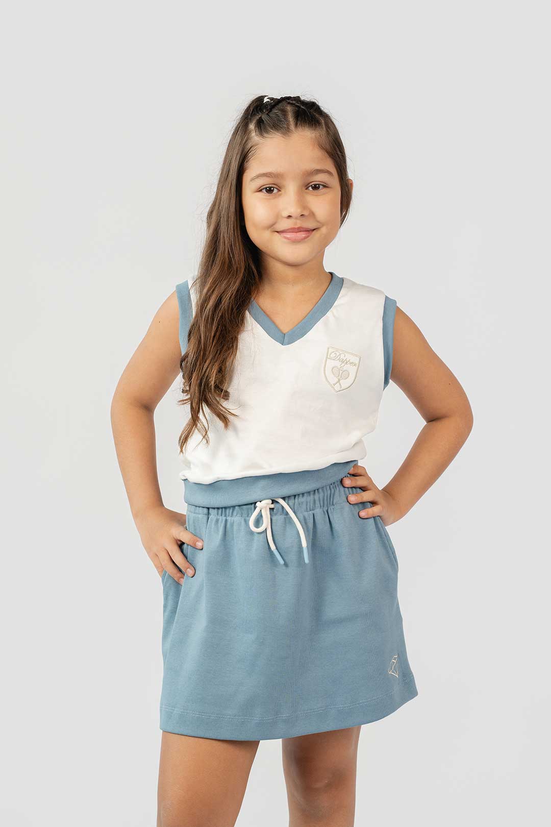 SET Falda + Chaleco CLUB Azul