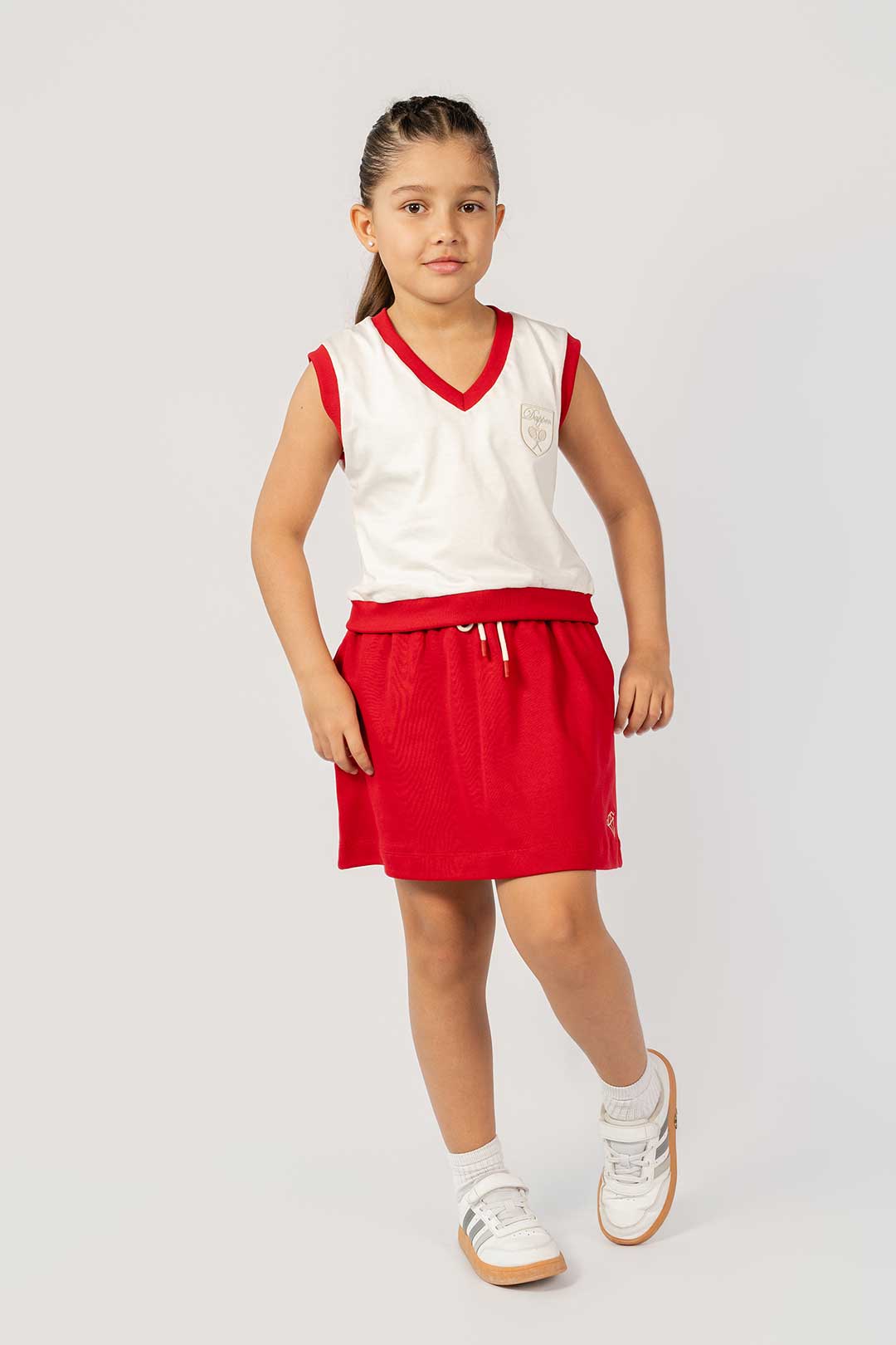 SET Falda + Chaleco CLUB Rojo