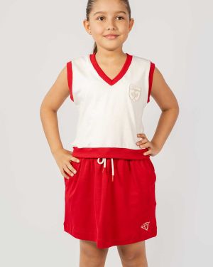 SET Falda + Chaleco CLUB Rojo