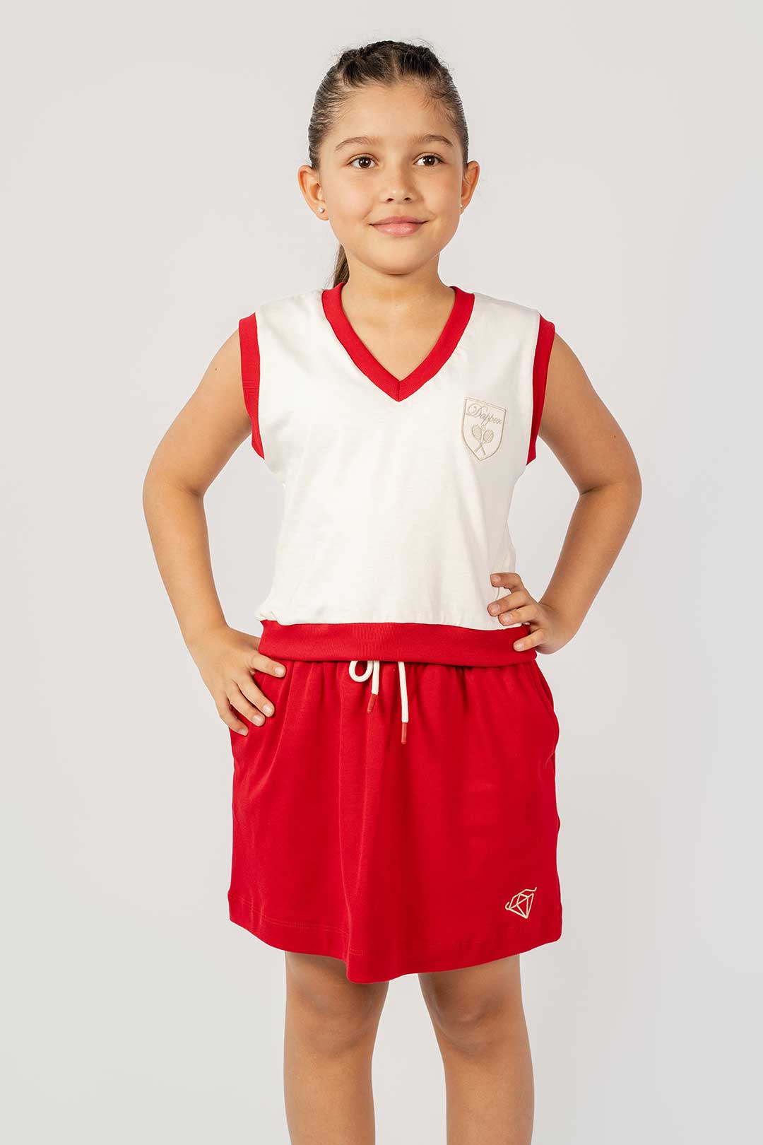 SET Falda + Chaleco CLUB Rojo